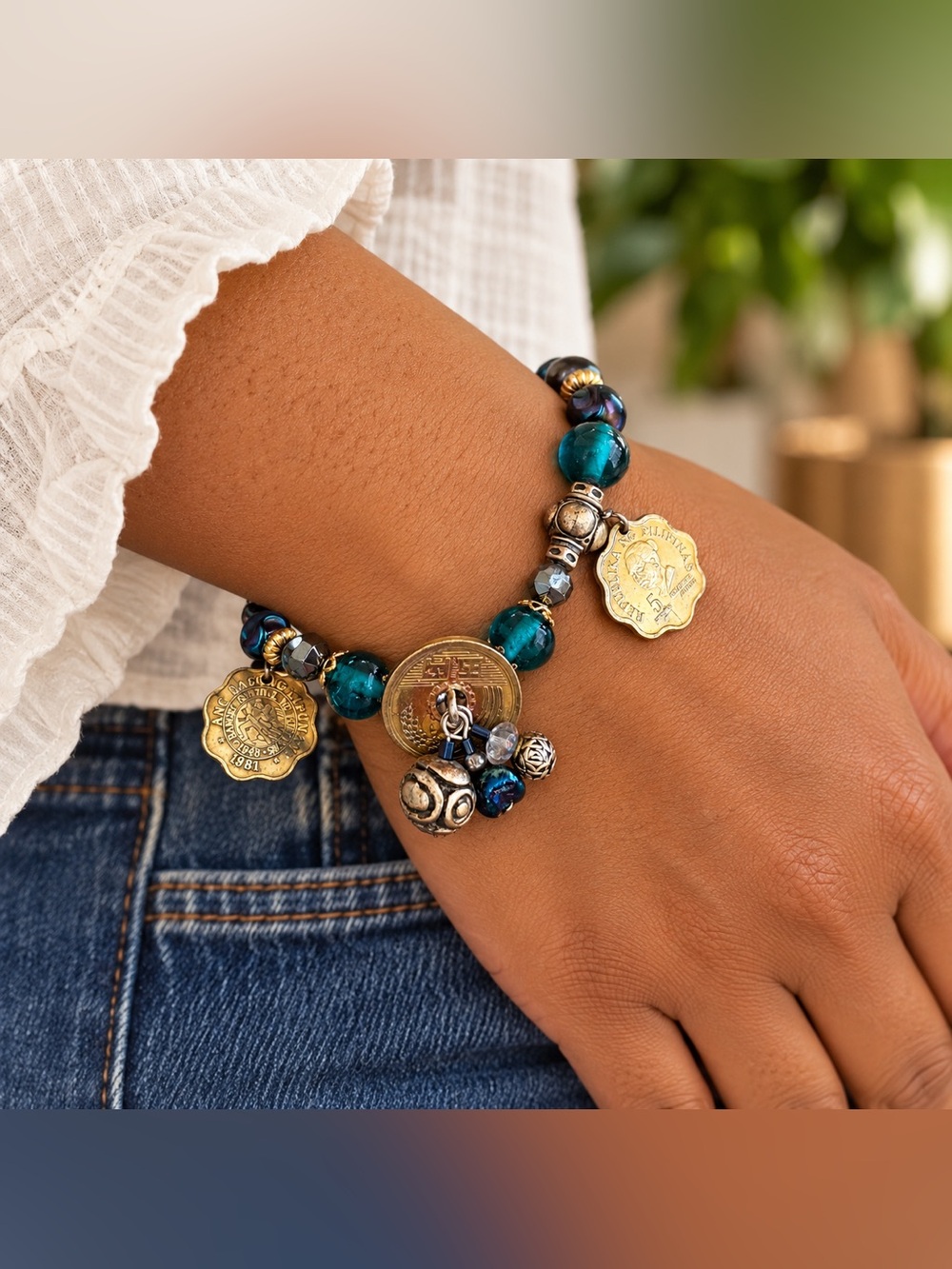 Boho Coin Charm Statement Necklace